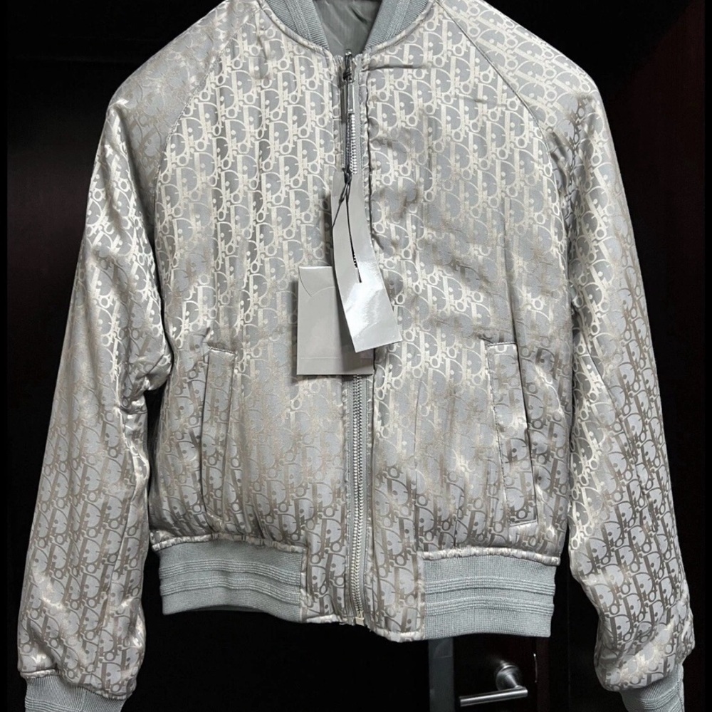 Dior Silver and Cream Patterned Jacket